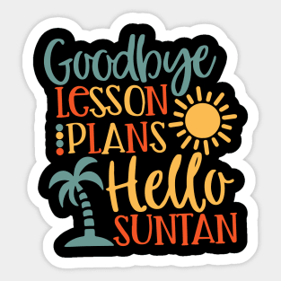 Vintage Goodbye Lesson Plans, Hello Suntan Sticker